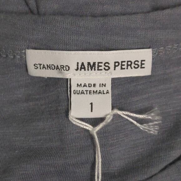 Standard James Perse Arsenic (Blue) Crewneck Knit Pullover Top T-shirt 1 (S) New - Picture 5 of 10